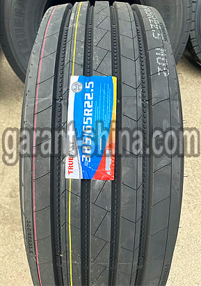 Truefast TF158 (рулевая) 385/65 R22.5 160K 20PR - Фото протектора с этикеткой